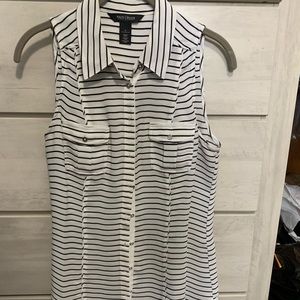 White house black market sleeveless striped blouse